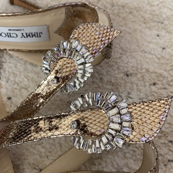 Jimmy Choo Gold Sandals - Picture 2 of 8